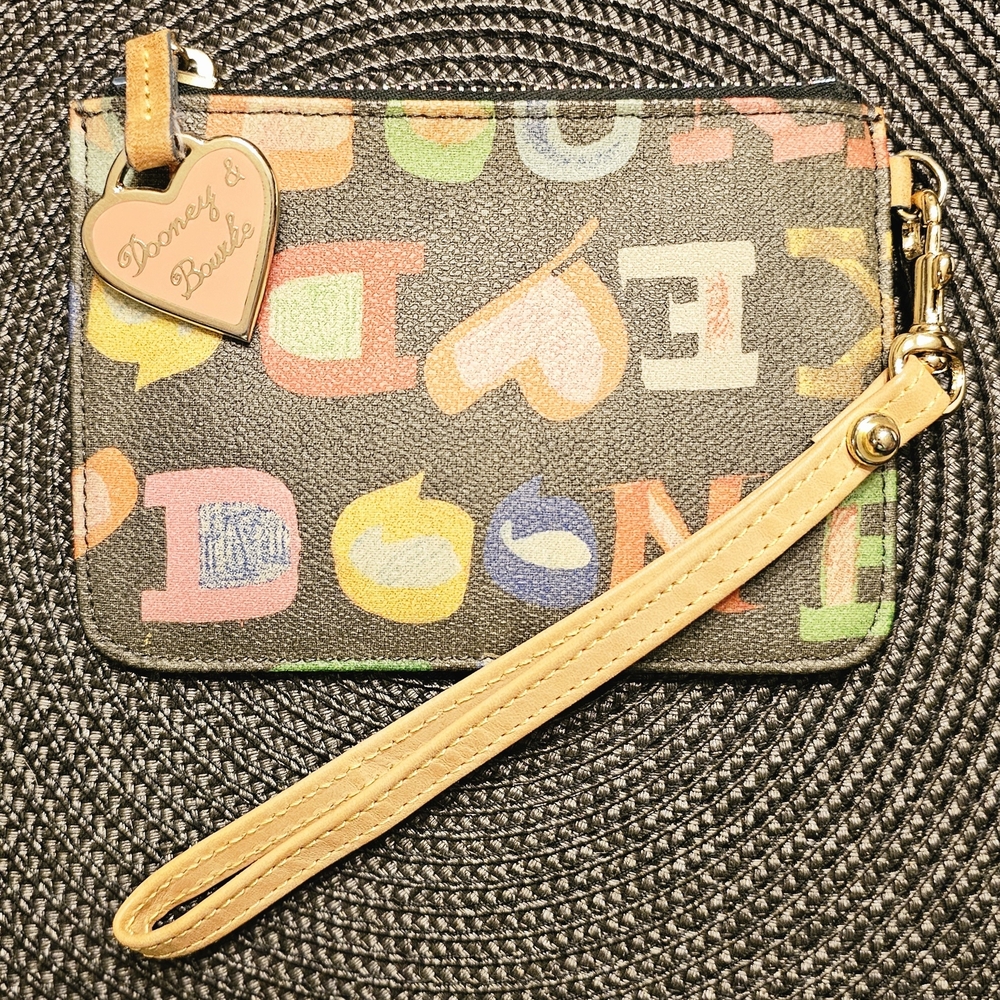 Vintage Scribble Dooney & Bourke Multicolor Wristlet